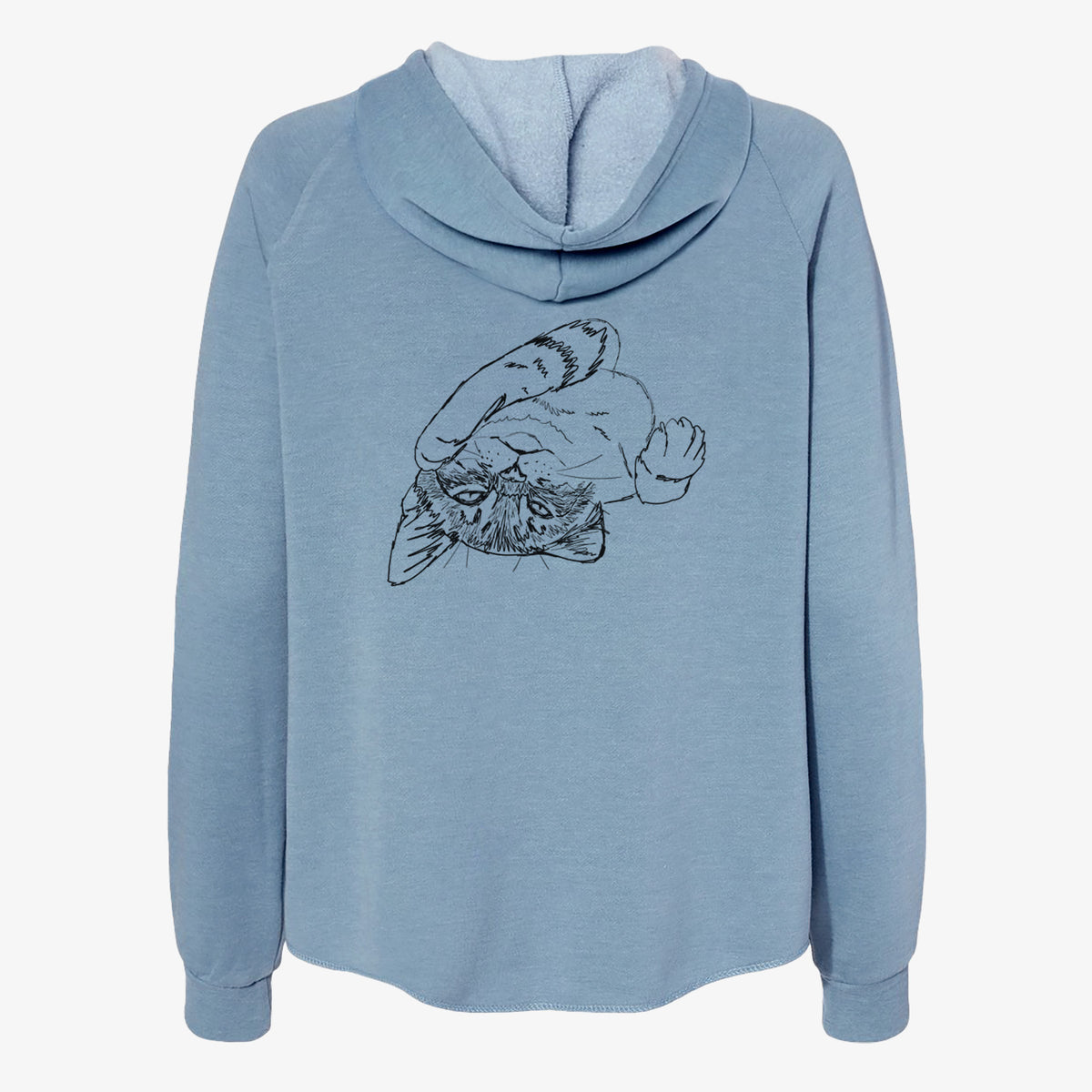 Doodled Tator the Tabby Kitten - Women's Cali Wave Zip-Up Sweatshirt
