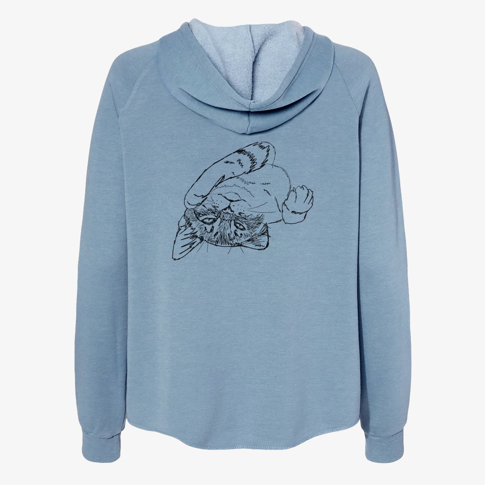 Doodled Tator the Tabby Kitten - Women's Cali Wave Zip-Up Sweatshirt