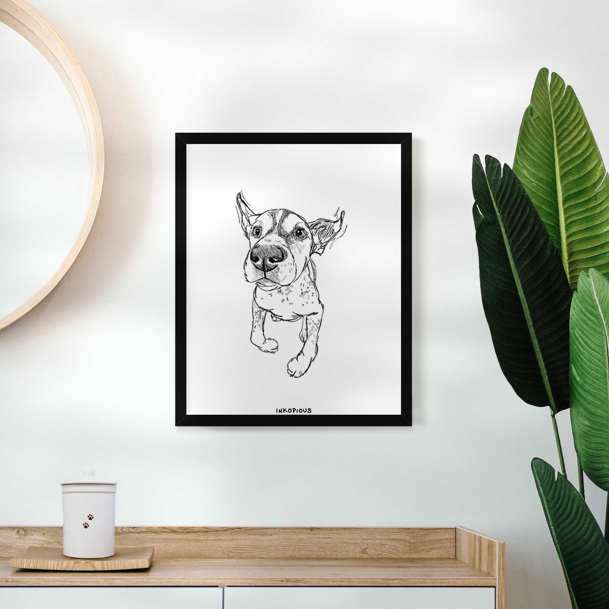 Doodled The General the German Shorthaired Pointer Art Print