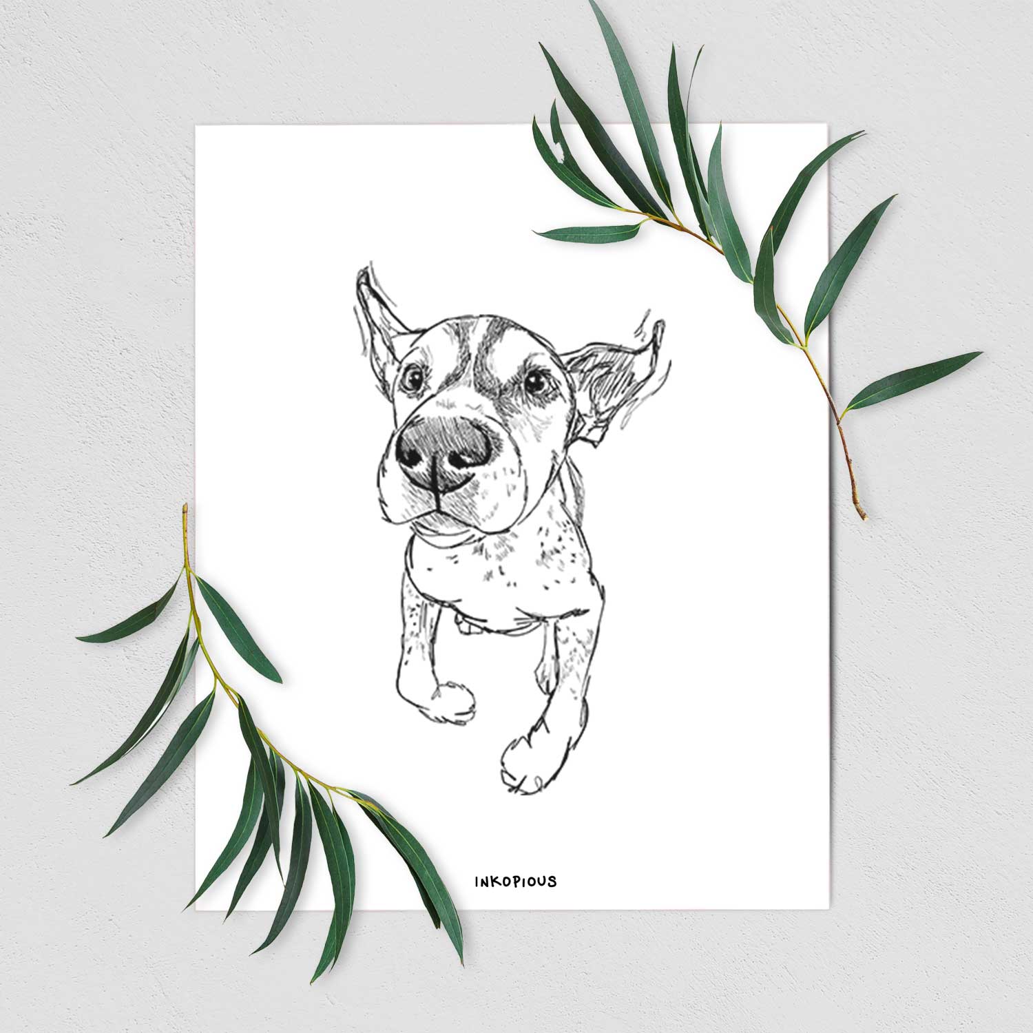 Doodled The General the German Shorthaired Pointer Art Print