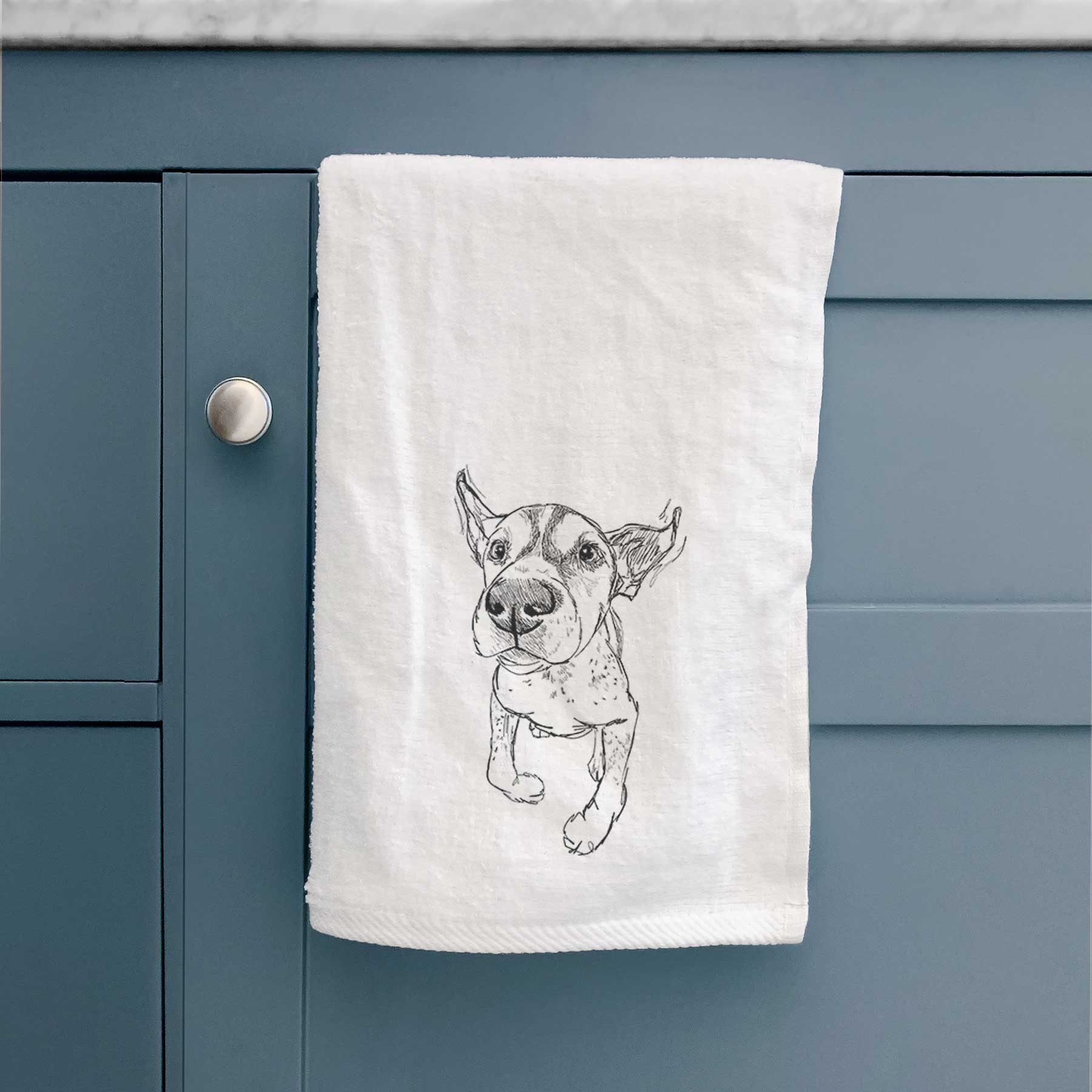 Doodled The General the German Shorthaired Pointer Decorative Hand Towel