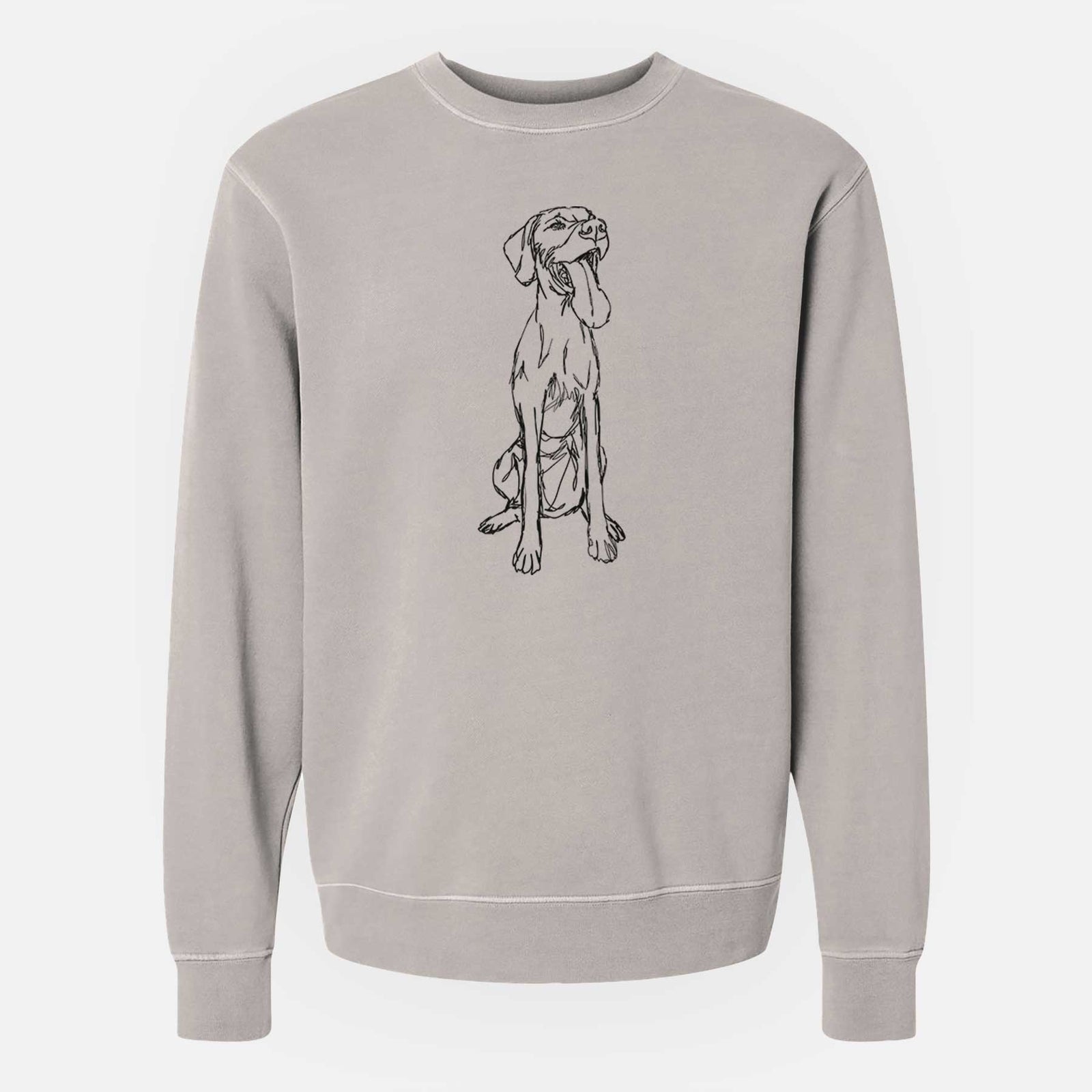 Doodled Tim Riggins the Vizsla - Unisex Pigment Dyed Crew Sweatshirt