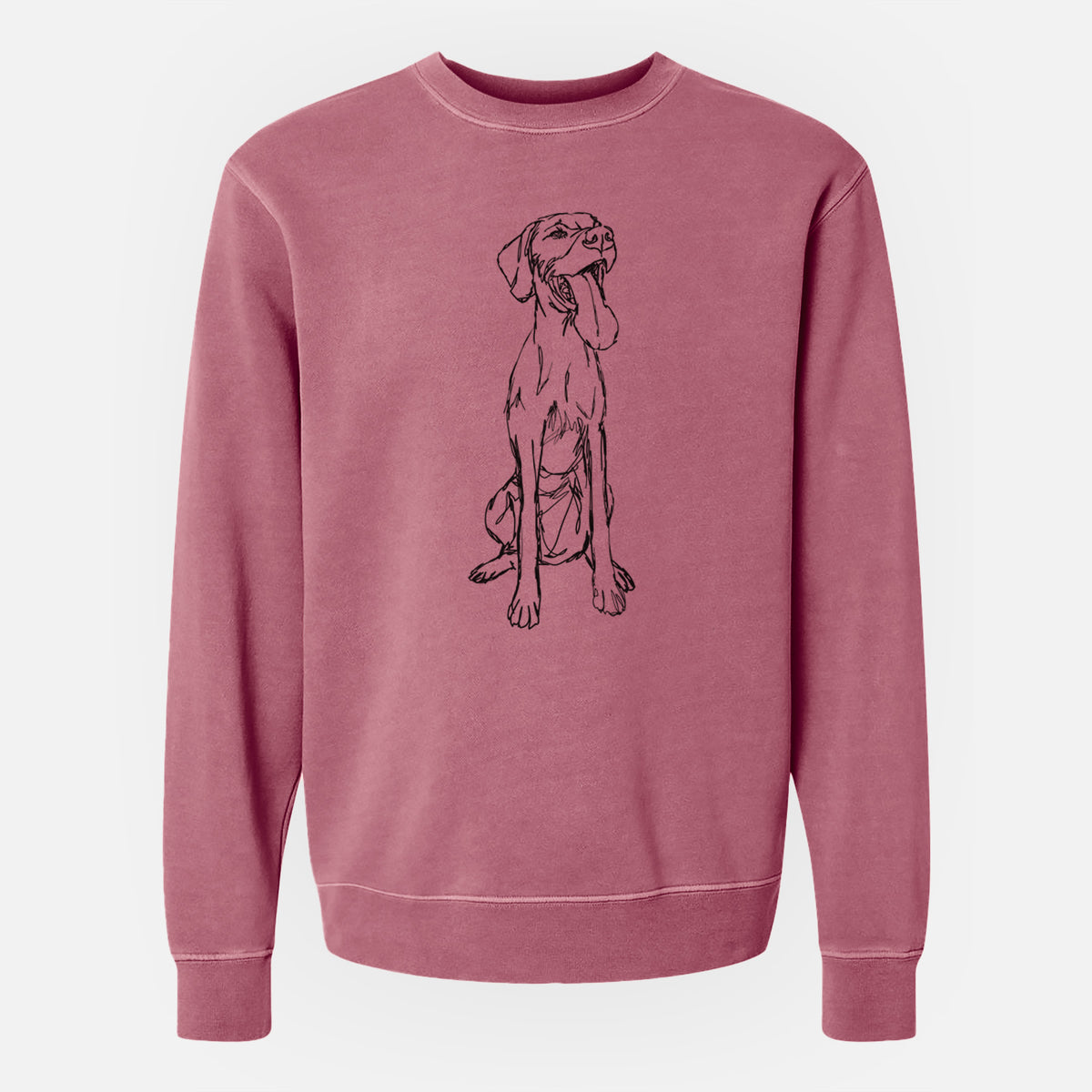 Doodled Tim Riggins the Vizsla - Unisex Pigment Dyed Crew Sweatshirt