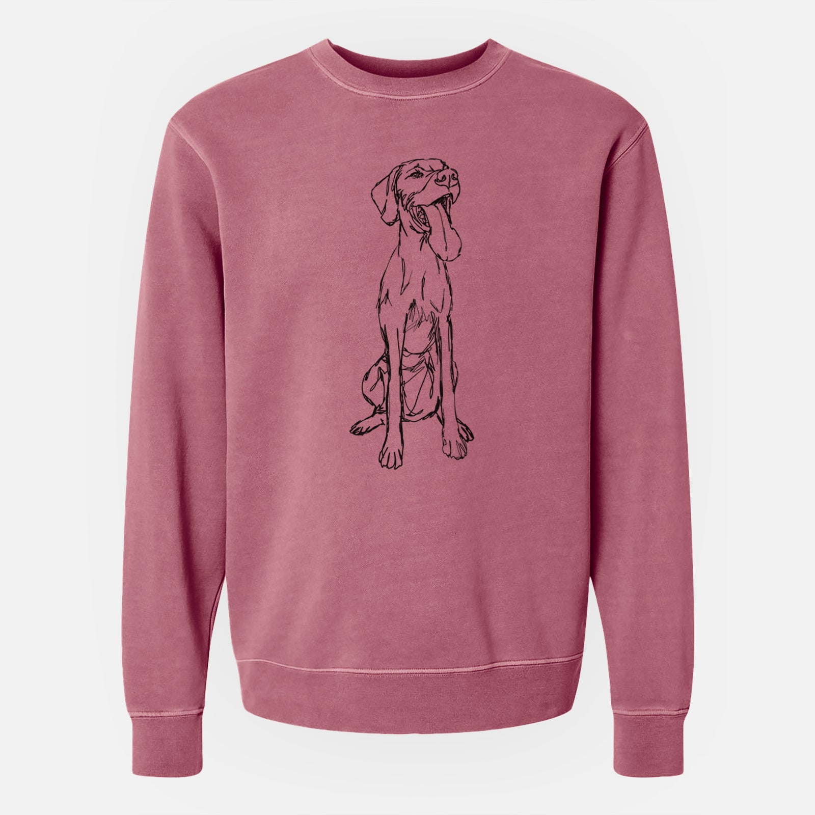 Doodled Tim Riggins the Vizsla - Unisex Pigment Dyed Crew Sweatshirt