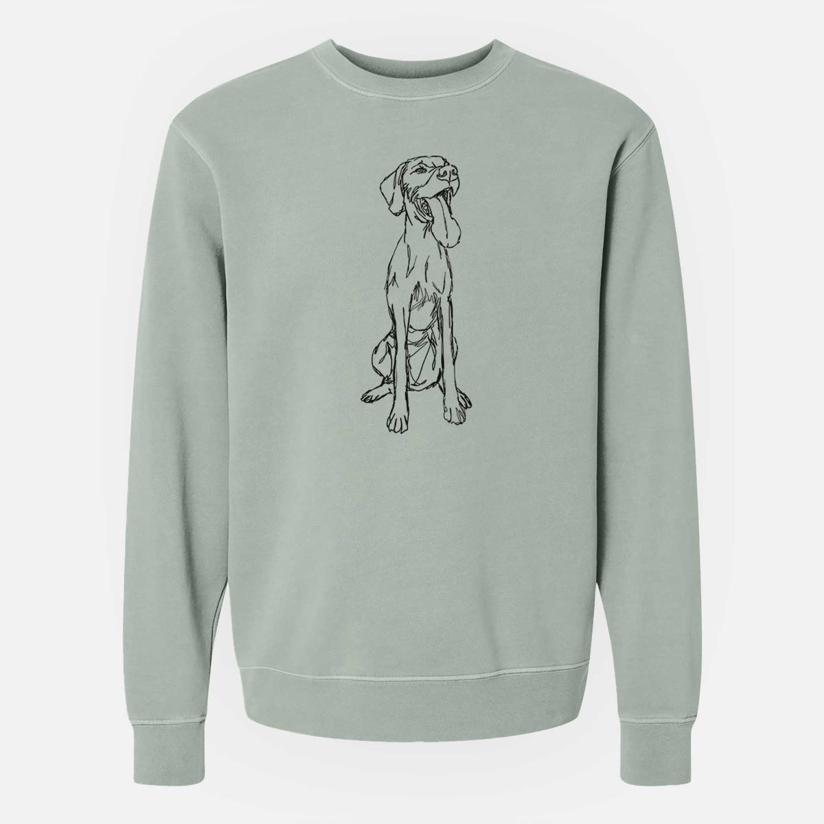 Doodled Tim Riggins the Vizsla - Unisex Pigment Dyed Crew Sweatshirt
