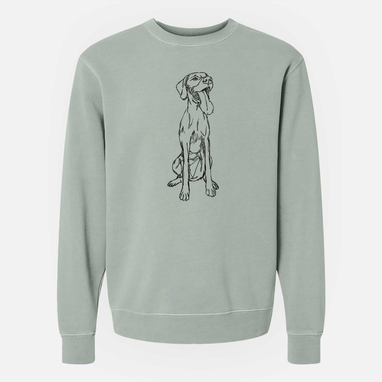 Doodled Tim Riggins the Vizsla - Unisex Pigment Dyed Crew Sweatshirt