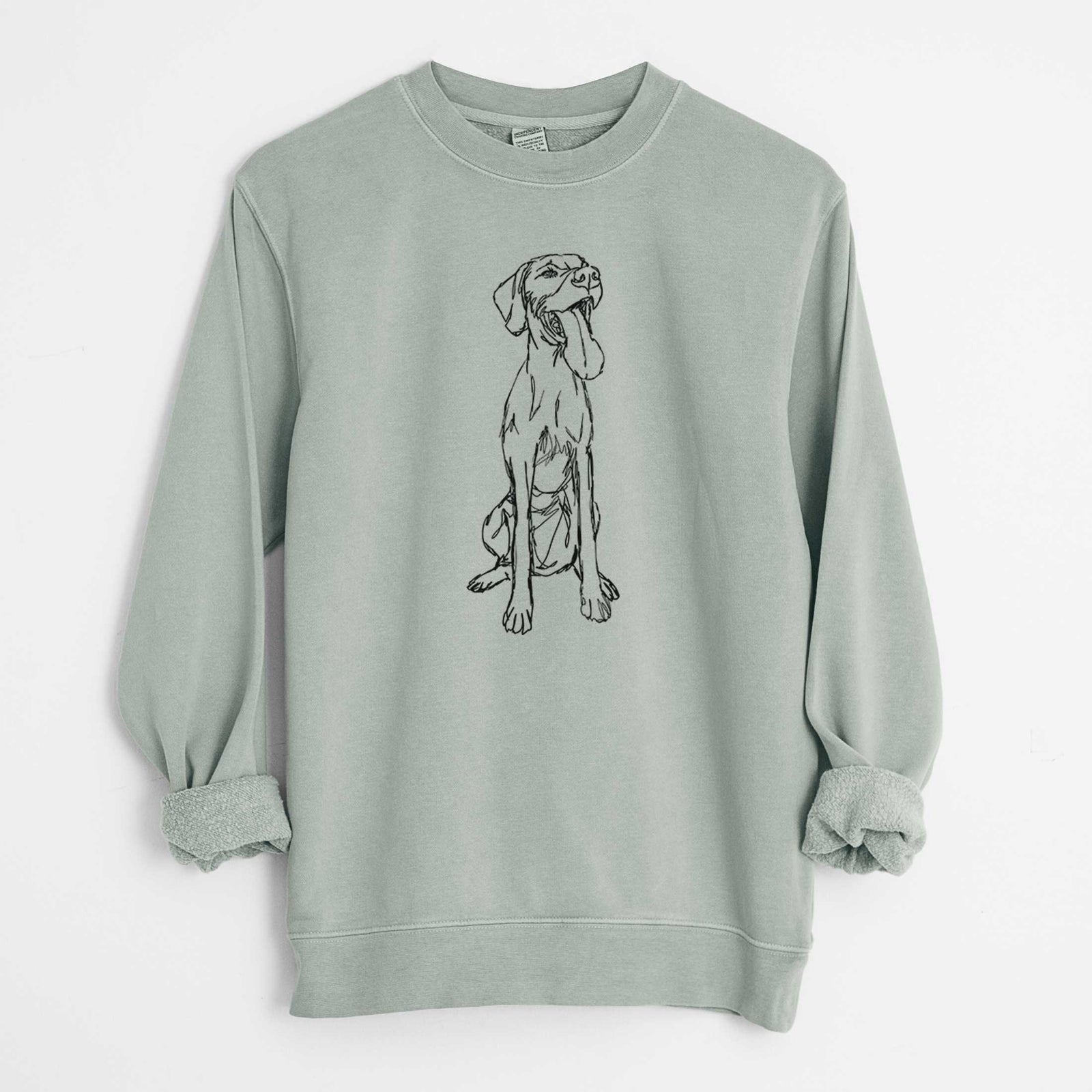 Doodled Tim Riggins the Vizsla - Unisex Pigment Dyed Crew Sweatshirt