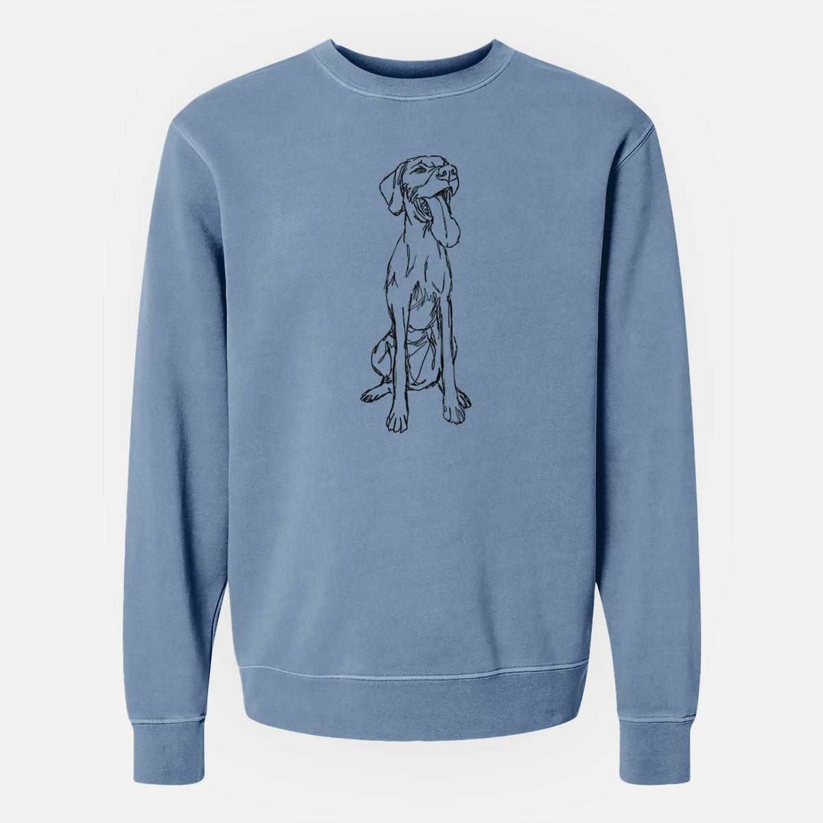 Doodled Tim Riggins the Vizsla - Unisex Pigment Dyed Crew Sweatshirt
