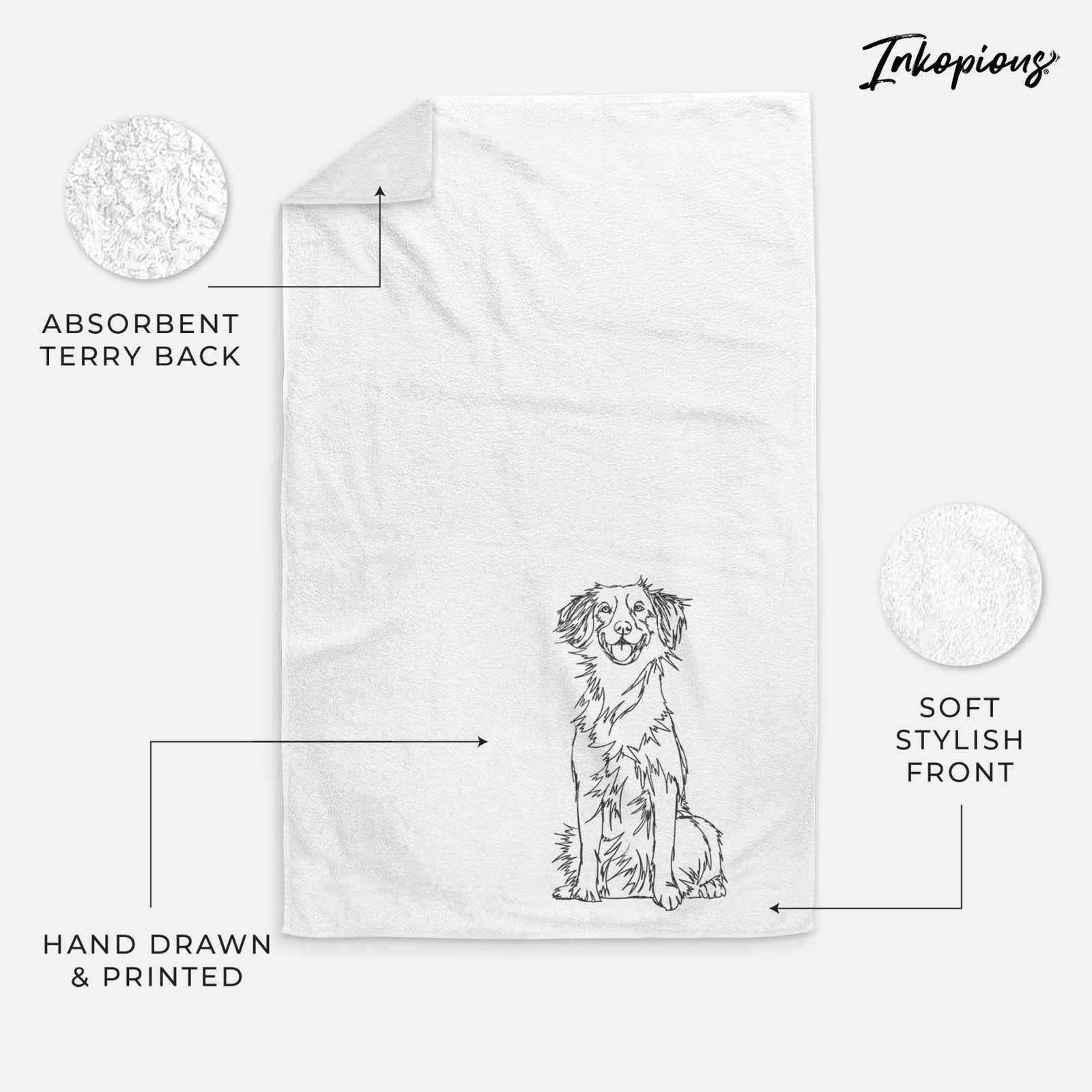 Doodled Nova Scotia Duck Tolling Retriever Decorative Hand Towel