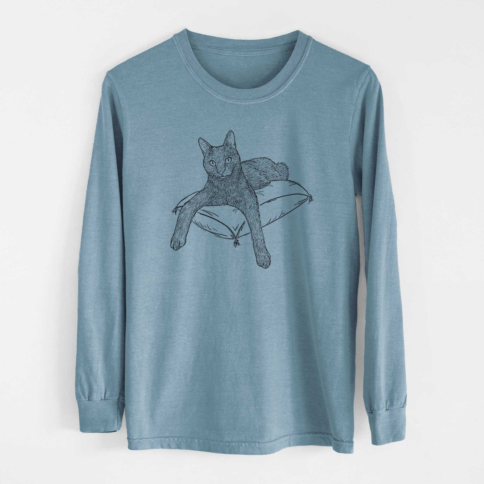 Doodled Tommy the Cat - Heavyweight 100% Cotton Long Sleeve