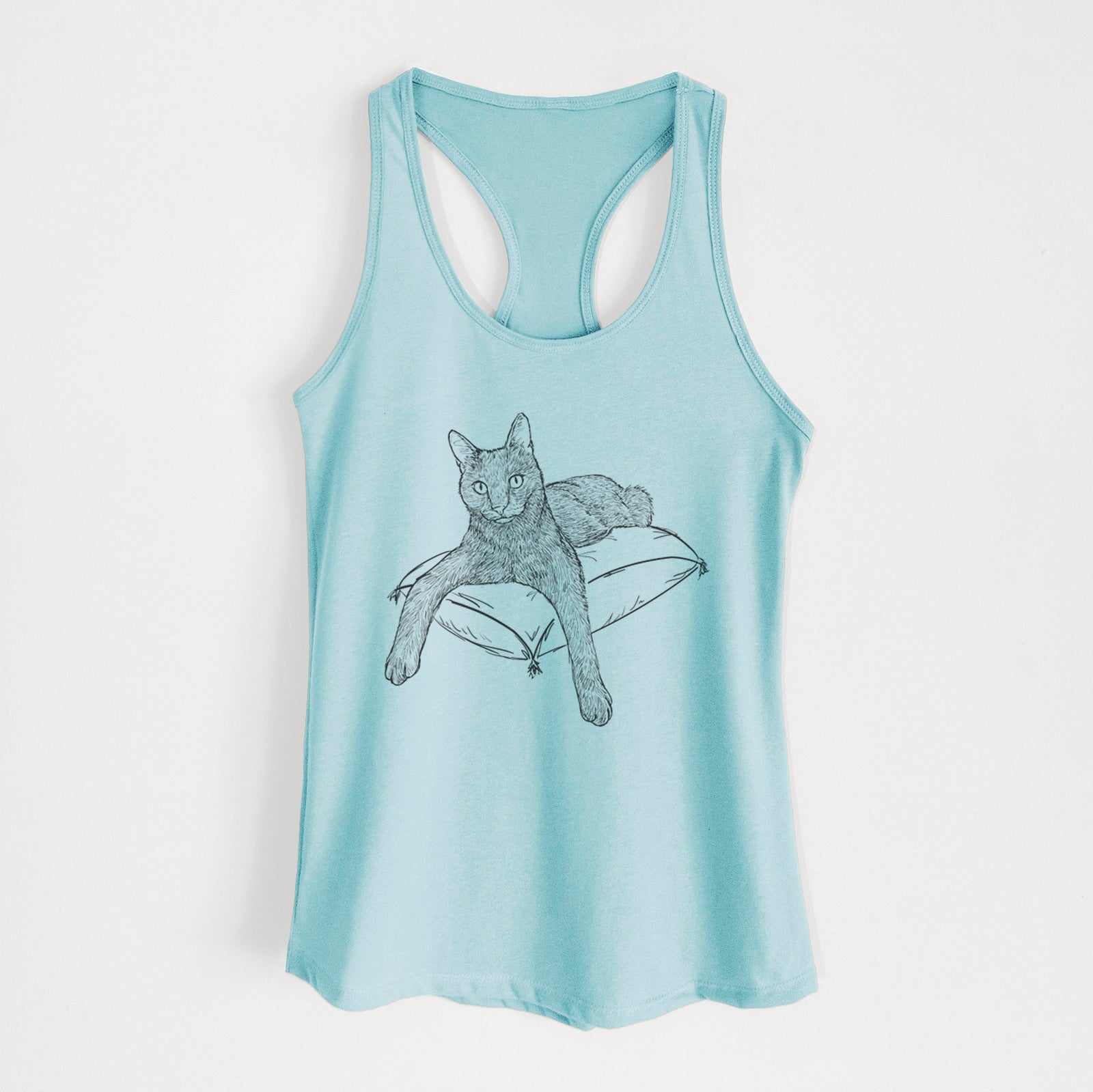 Doodled Tommy the Cat - Women's Racerback Tanktop