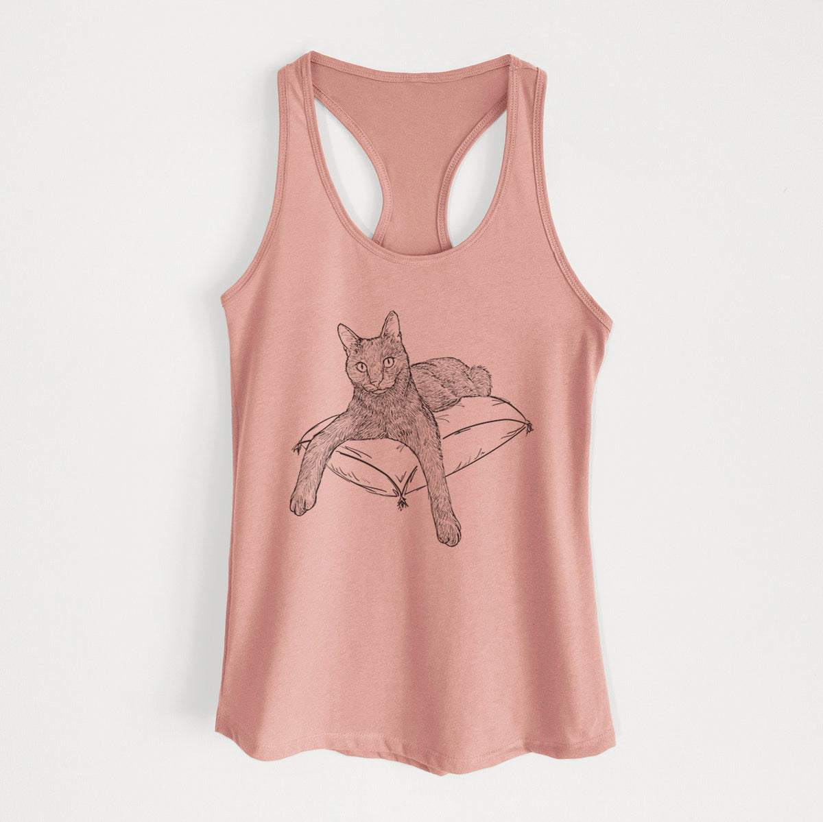 Doodled Tommy the Cat - Women's Racerback Tanktop