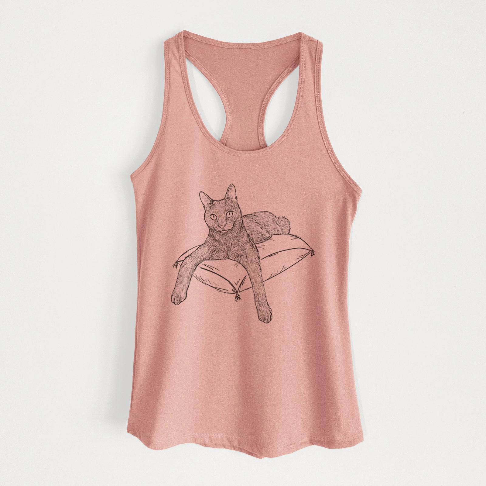 Doodled Tommy the Cat - Women's Racerback Tanktop