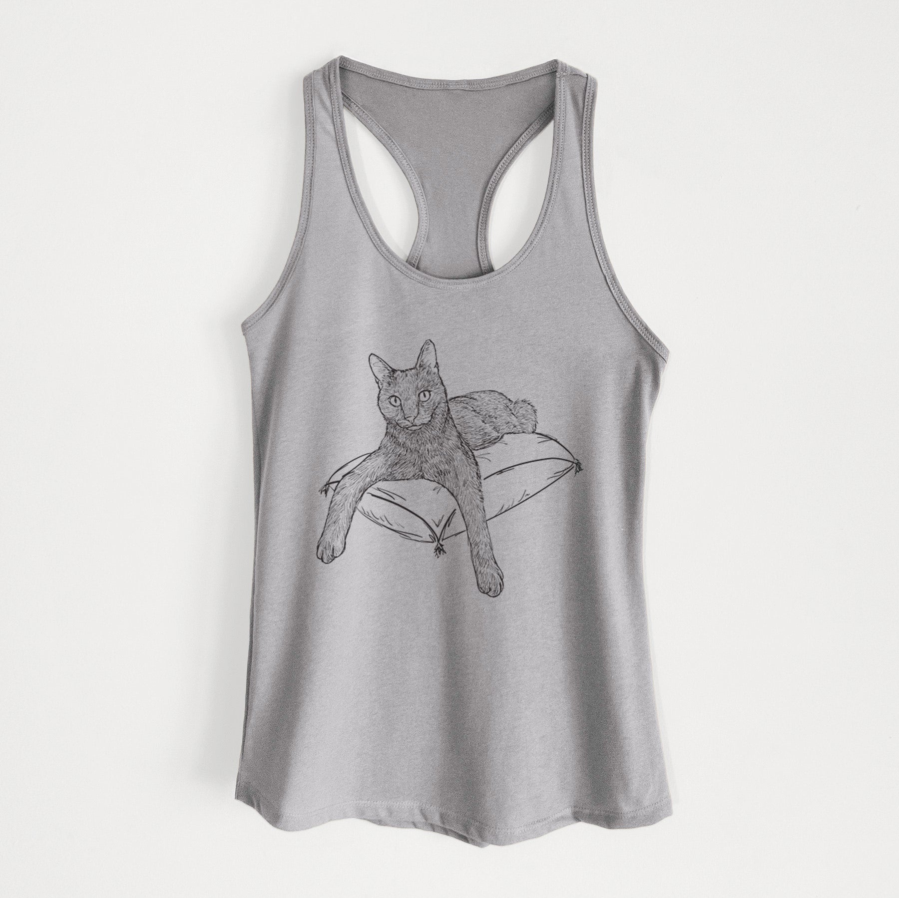 Doodled Tommy the Cat - Women's Racerback Tanktop