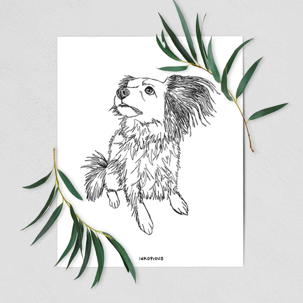 Doodled Tony the Mixed Breed Art Print