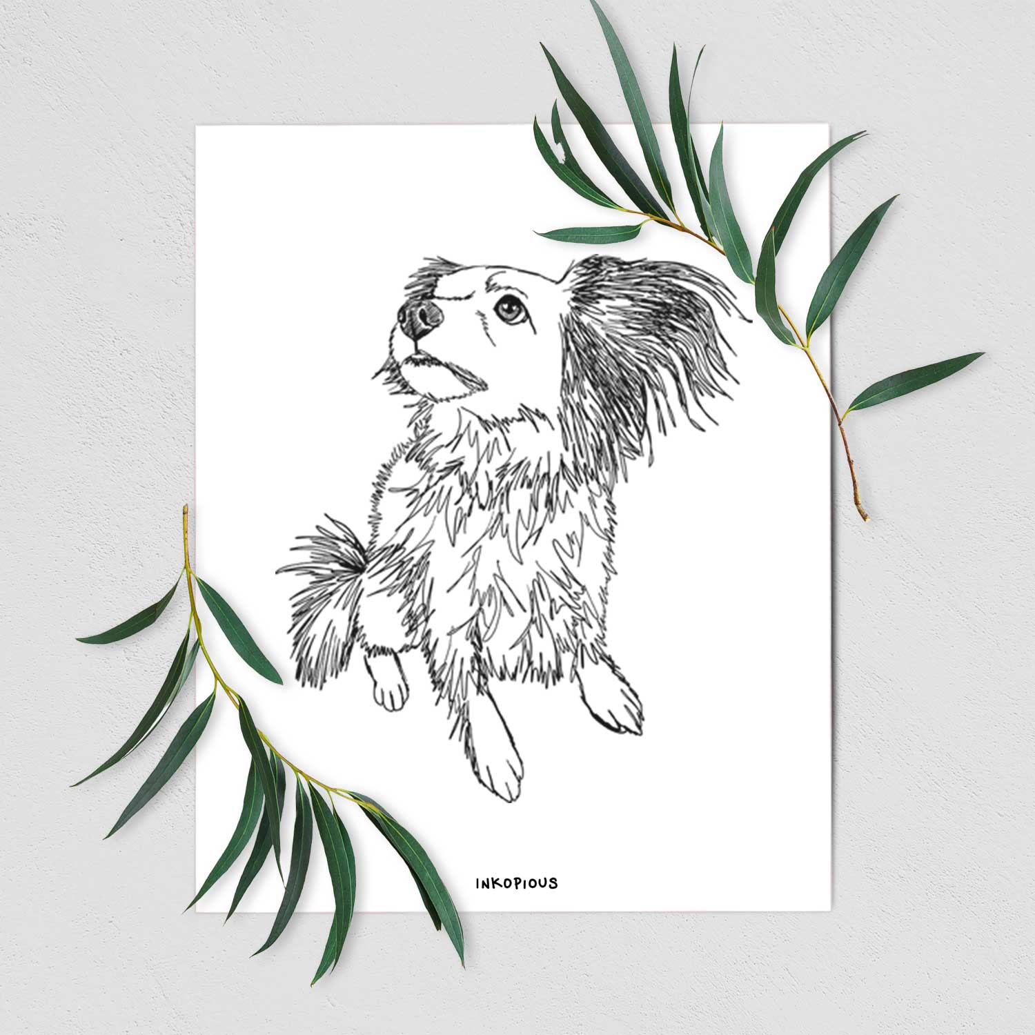 Doodled Tony the Mixed Breed Art Print