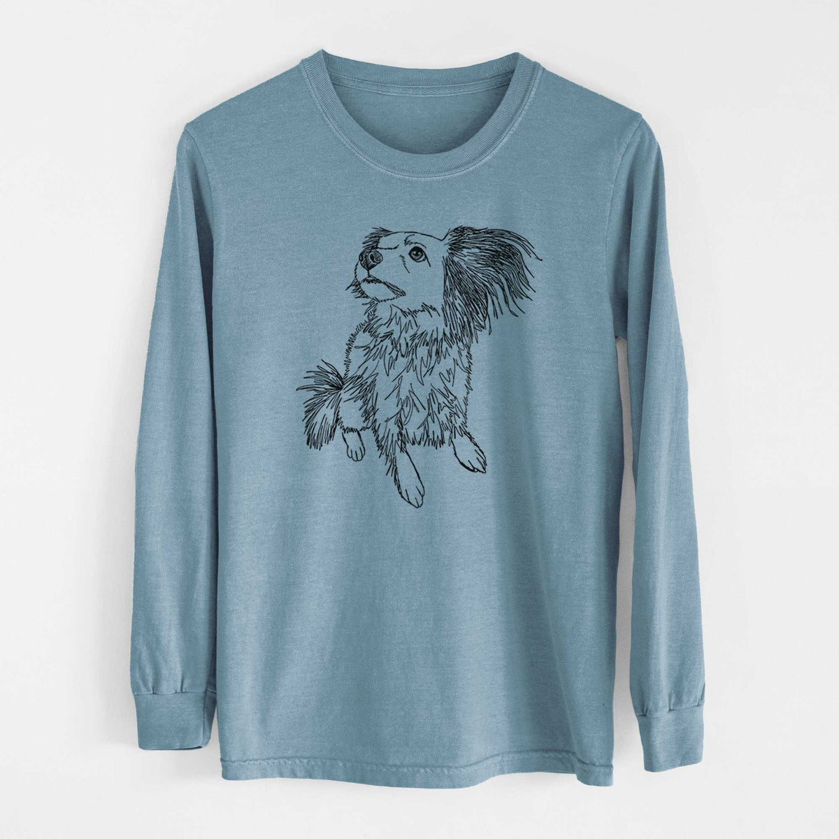 Doodled Tony the Mixed Breed - Heavyweight 100% Cotton Long Sleeve