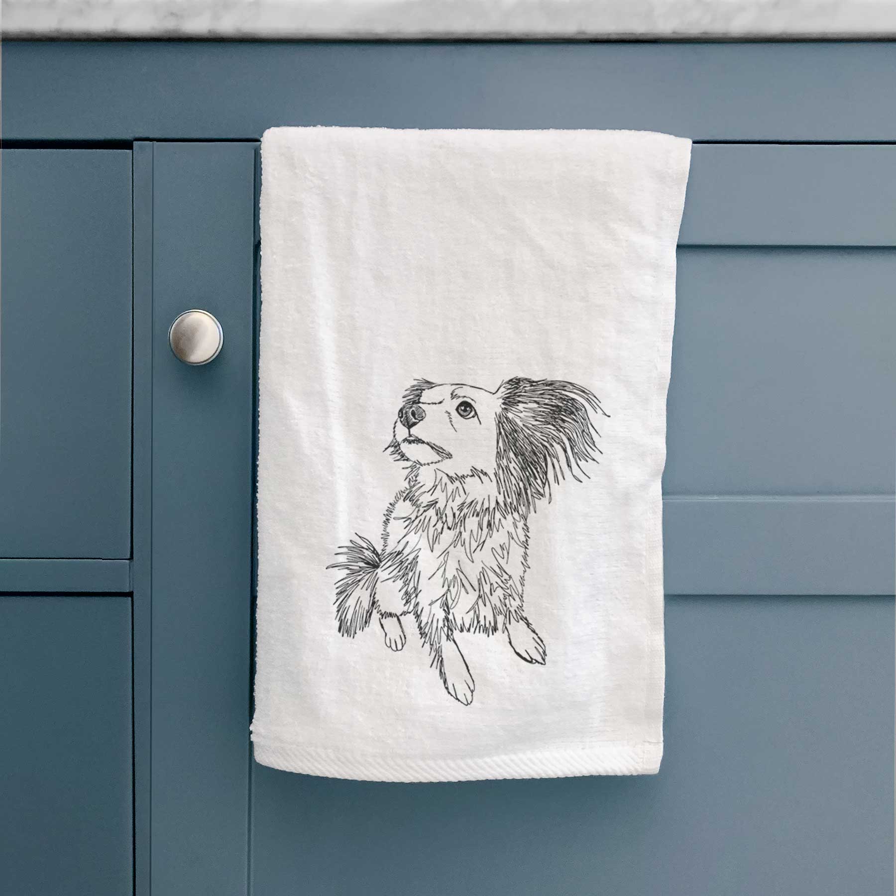 Doodled Tony the Mixed Breed Decorative Hand Towel