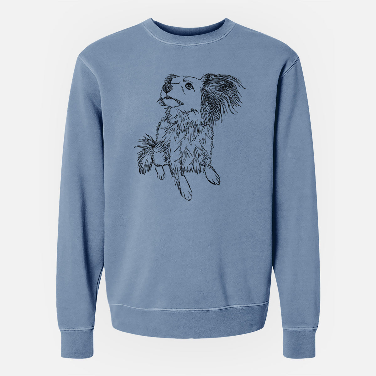Doodled Tony the Mixed Breed - Unisex Pigment Dyed Crew Sweatshirt