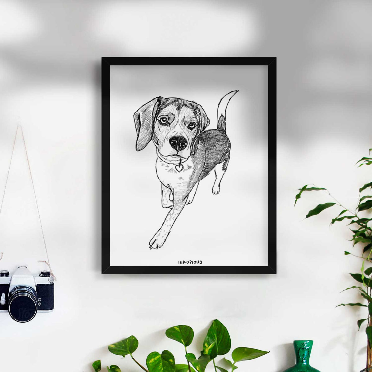 Doodled TuckFinn the Beagle Art Print