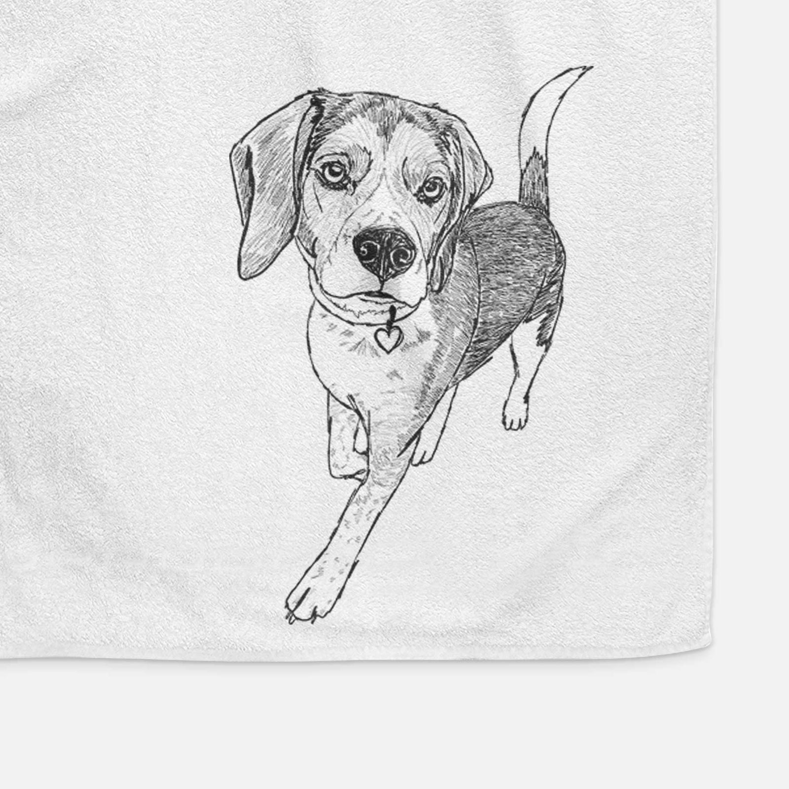 Doodled Tuck Finn the Beagle Decorative Hand Towel