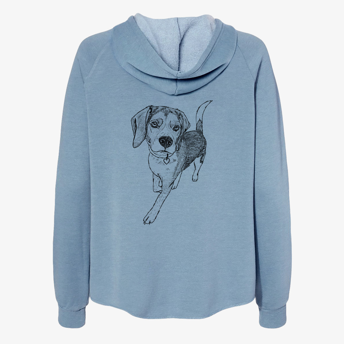 Doodled Tuck Finn the Beagle - Women's Cali Wave Zip-Up Sweatshirt