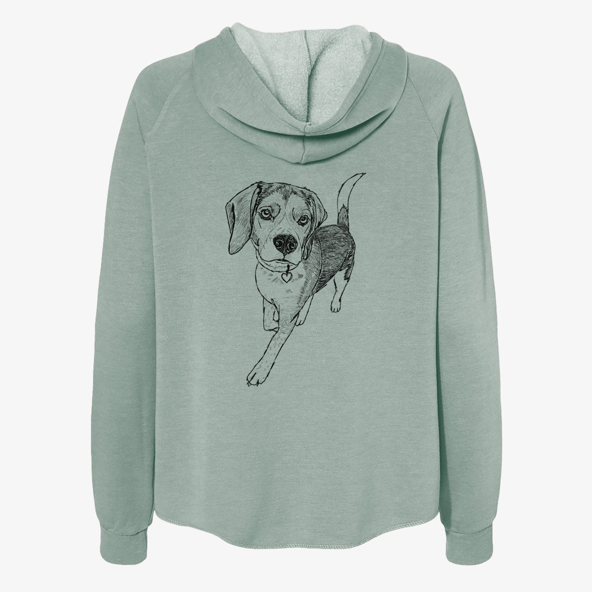 Doodled Tuck Finn the Beagle - Women's Cali Wave Zip-Up Sweatshirt