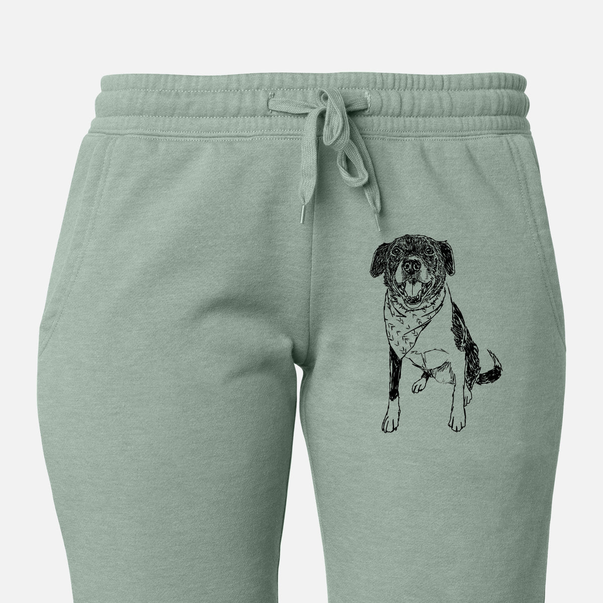 Doodled Tucker the Border Collie Pitbull Mix - Women&#39;s Cali Wave Joggers