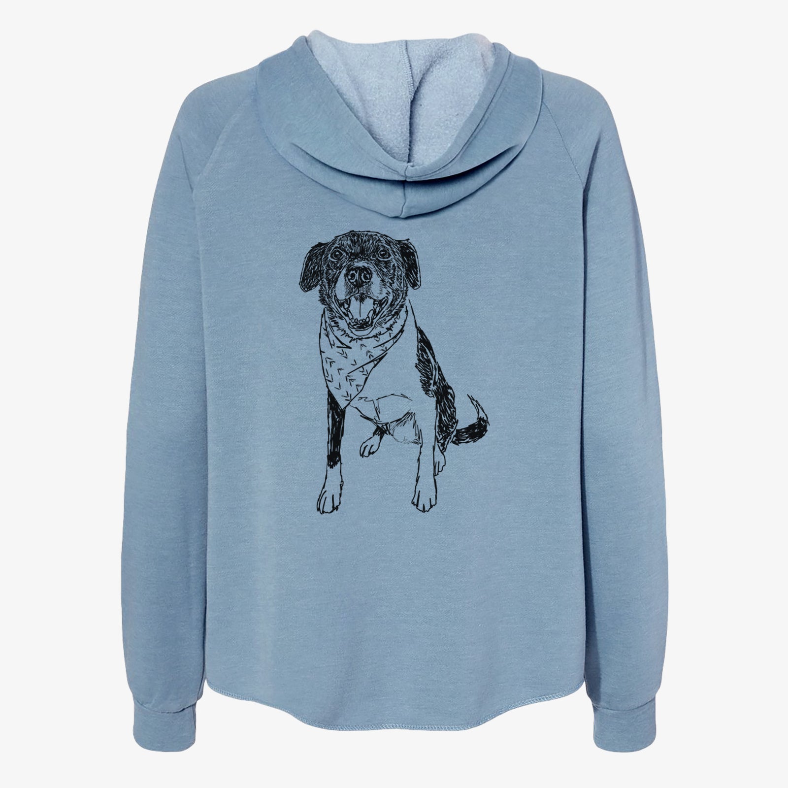 Doodled Tucker the Border Collie Pitbull Mix - Women's Cali Wave Zip-Up Sweatshirt