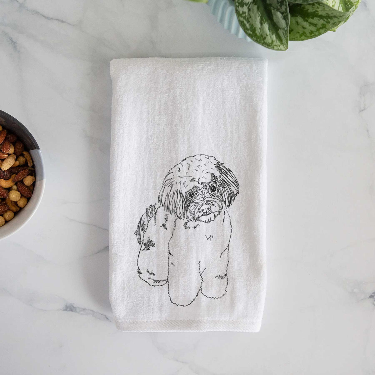 Doodled Tucker the Aussiedoodle Decorative Hand Towel