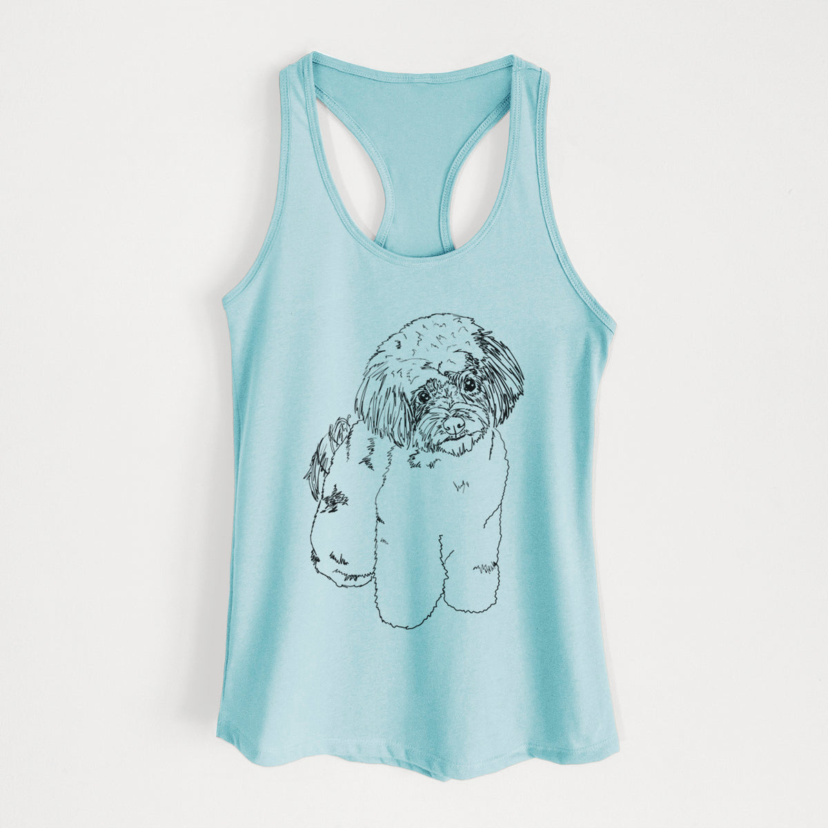 Doodled Tucker the Aussiedoodle - Women&#39;s Racerback Tanktop