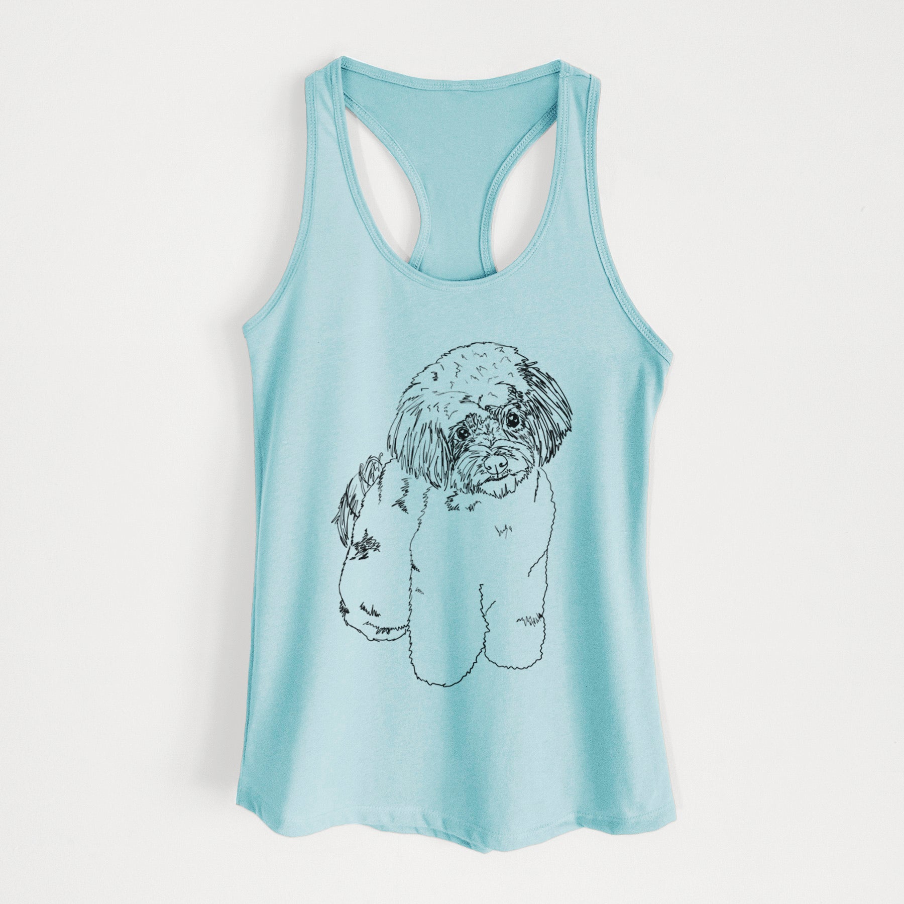 Doodled Tucker the Aussiedoodle - Women's Racerback Tanktop