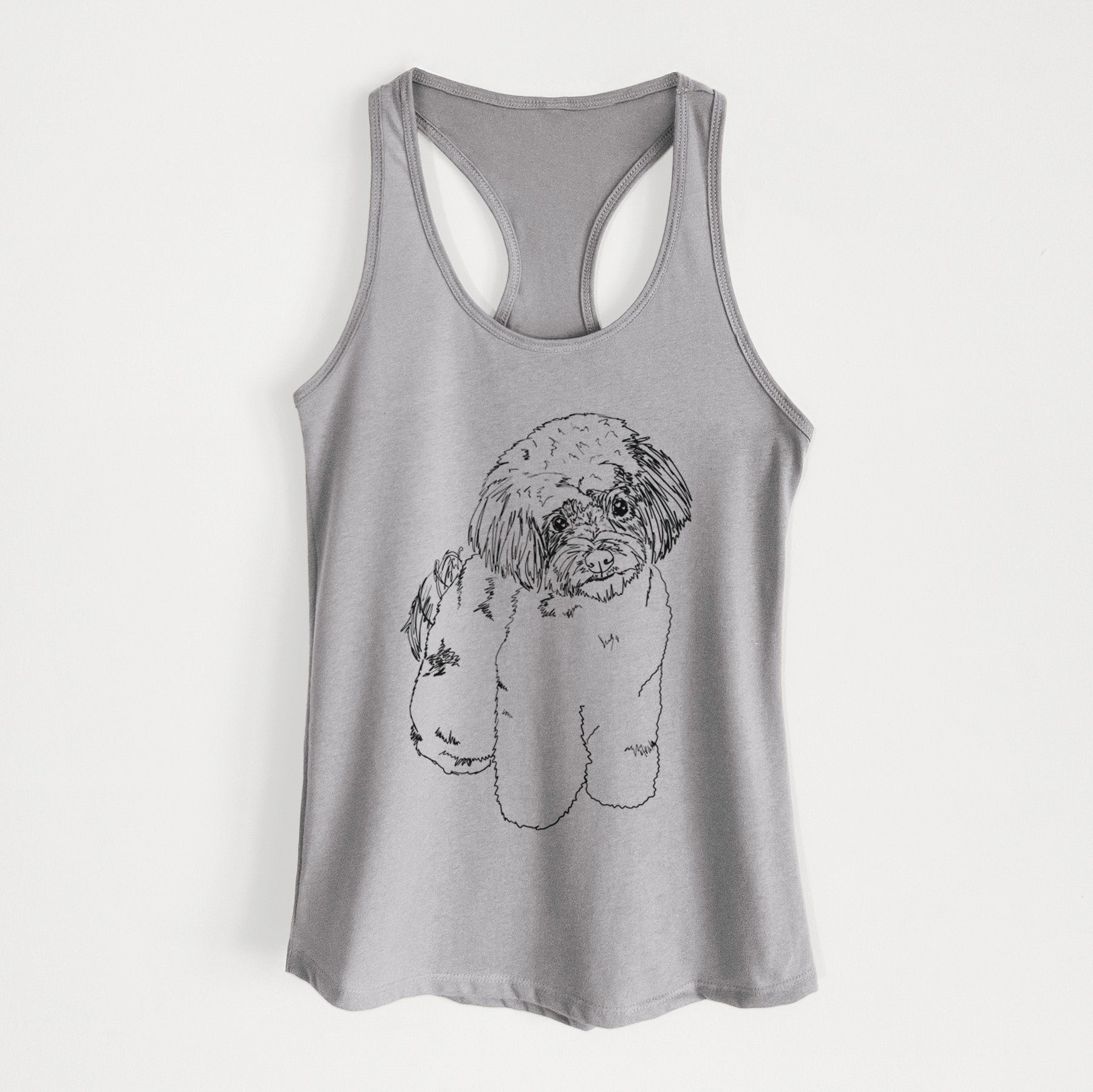 Doodled Tucker the Aussiedoodle - Women's Racerback Tanktop