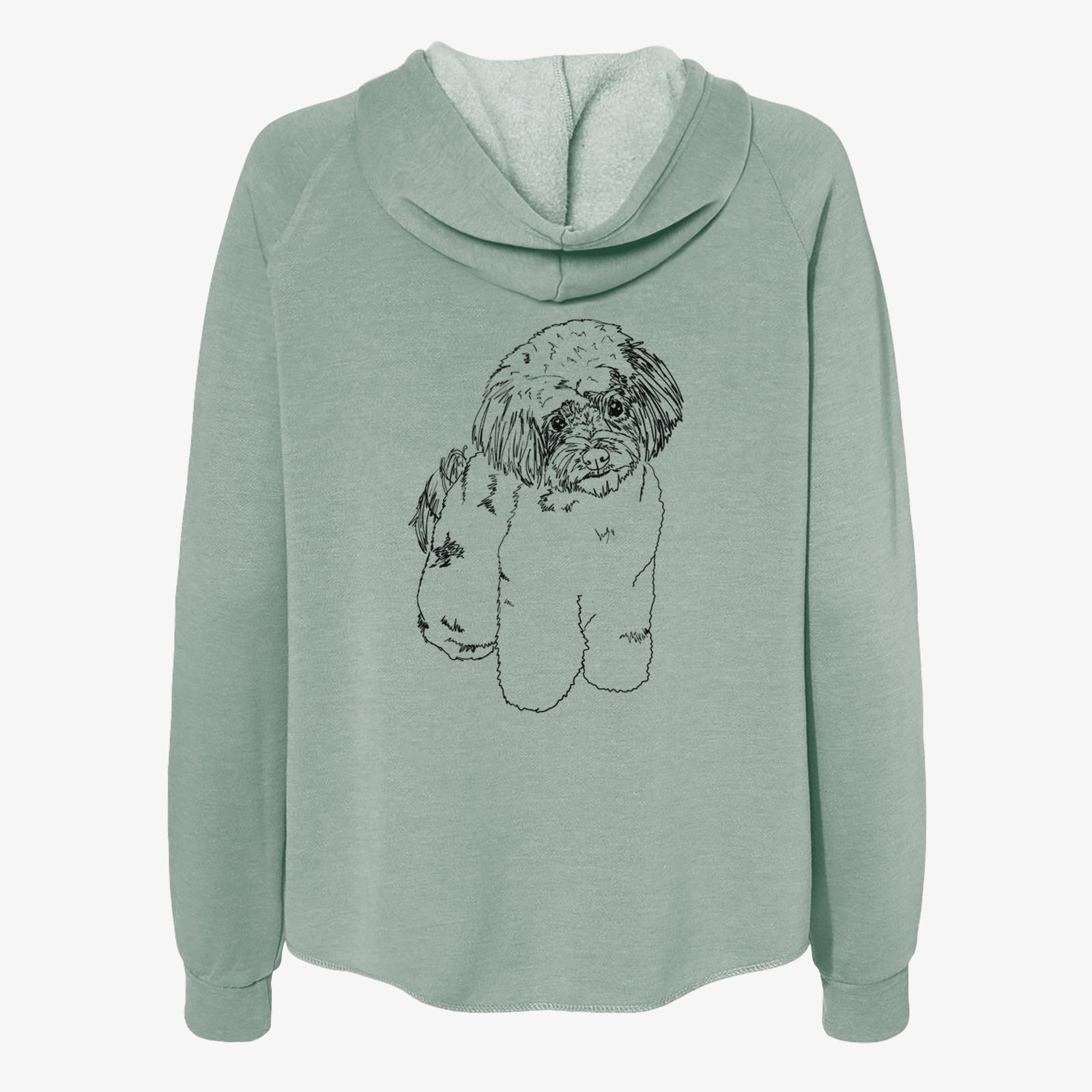 Doodled Tucker the Aussiedoodle - Women's Cali Wave Zip-Up Sweatshirt