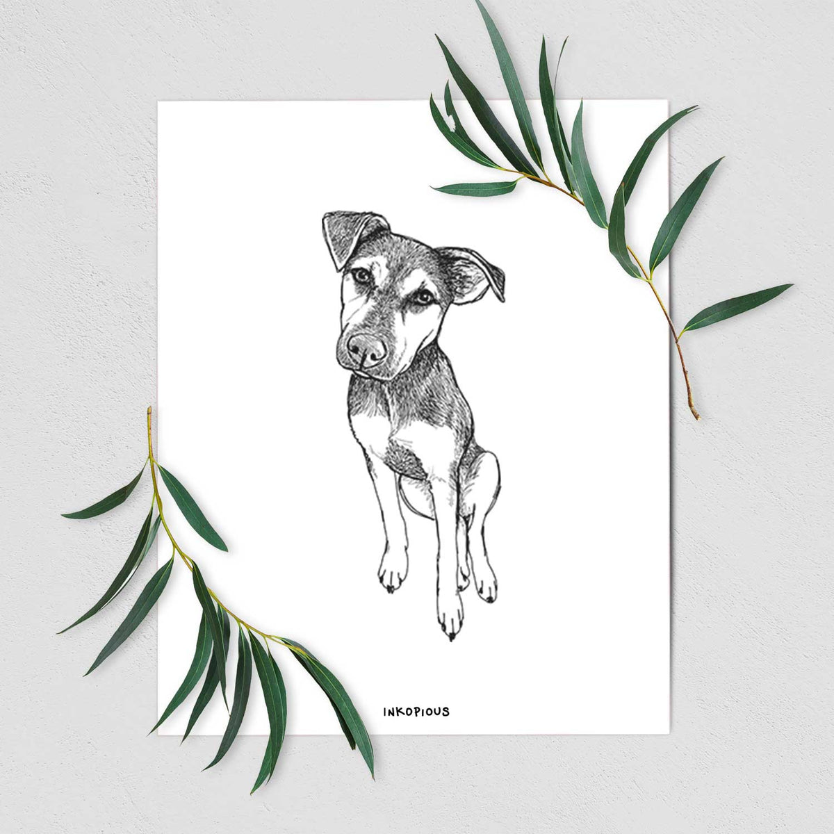Doodled Tuesday the Mixed Breed Art Print