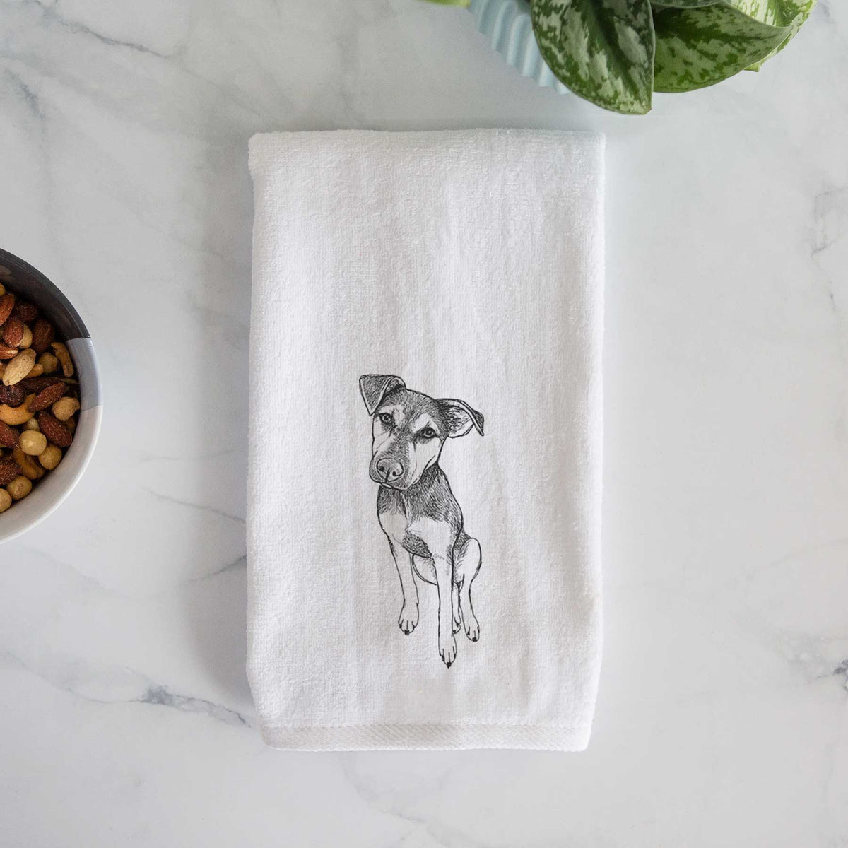 Doodled Tuesday the Mixed Breed Decorative Hand Towel