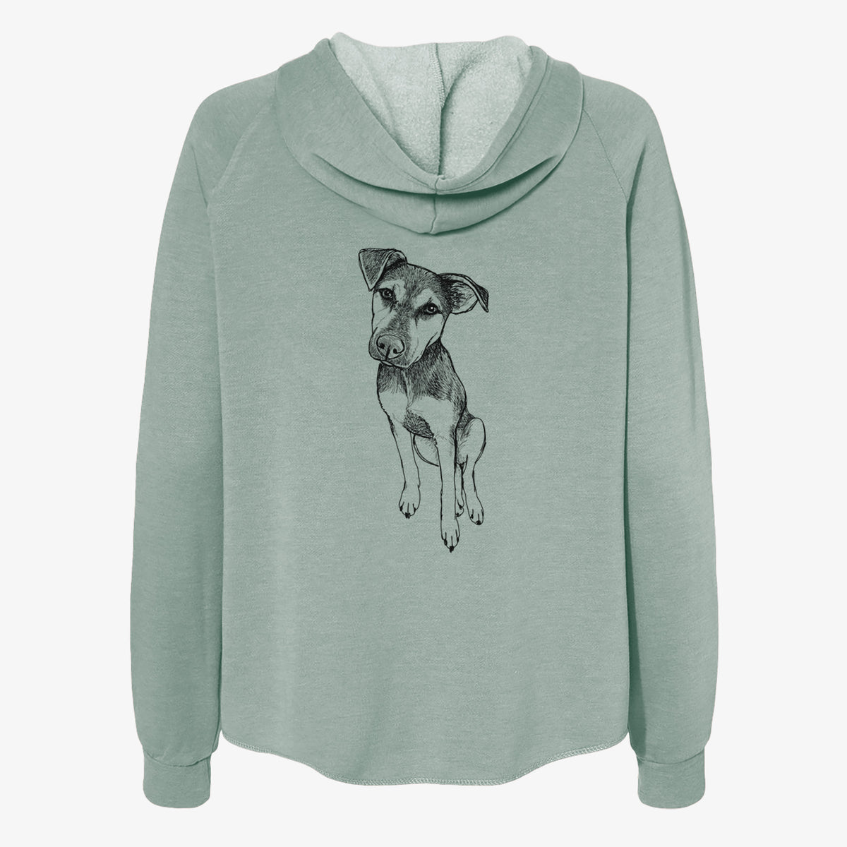 Doodled Tuesday the Mixed Breed - Women's Cali Wave Zip-Up Sweatshirt