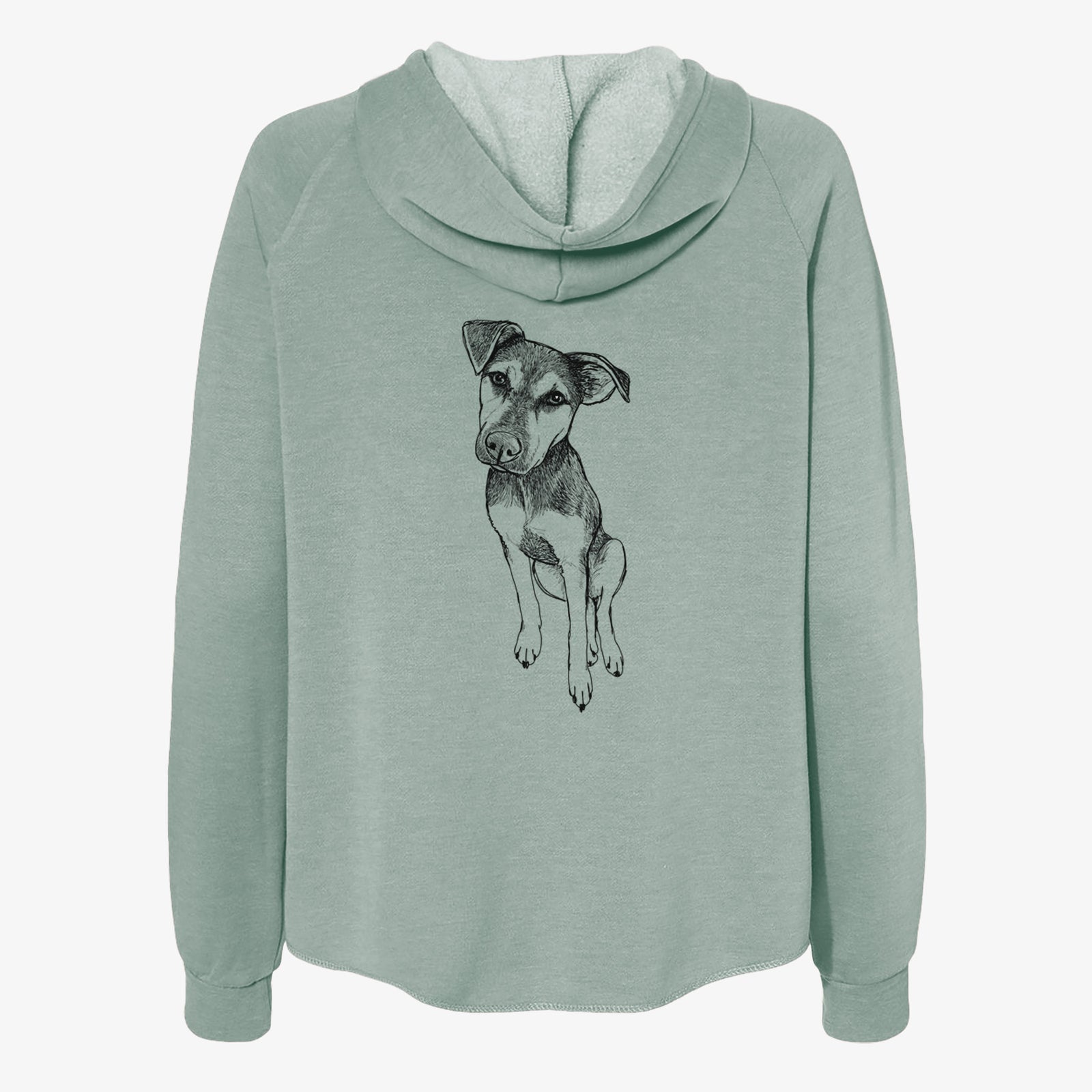 Doodled Tuesday the Mixed Breed - Women's Cali Wave Zip-Up Sweatshirt