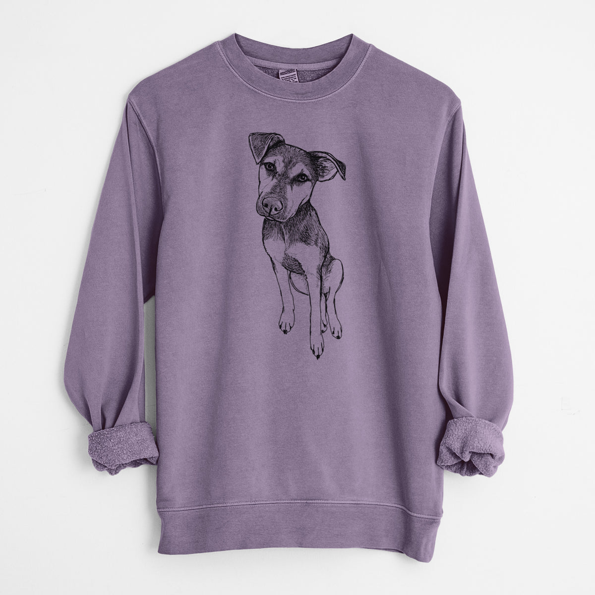 Doodled Tuesday the Mixed Breed - Unisex Pigment Dyed Crew Sweatshirt