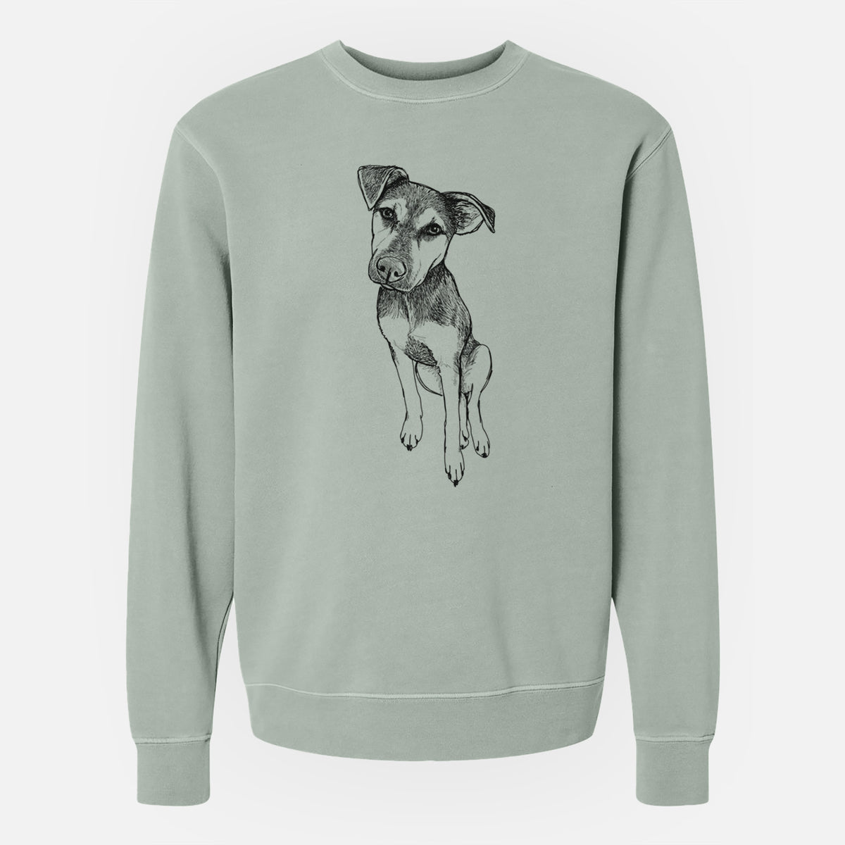 Doodled Tuesday the Mixed Breed - Unisex Pigment Dyed Crew Sweatshirt