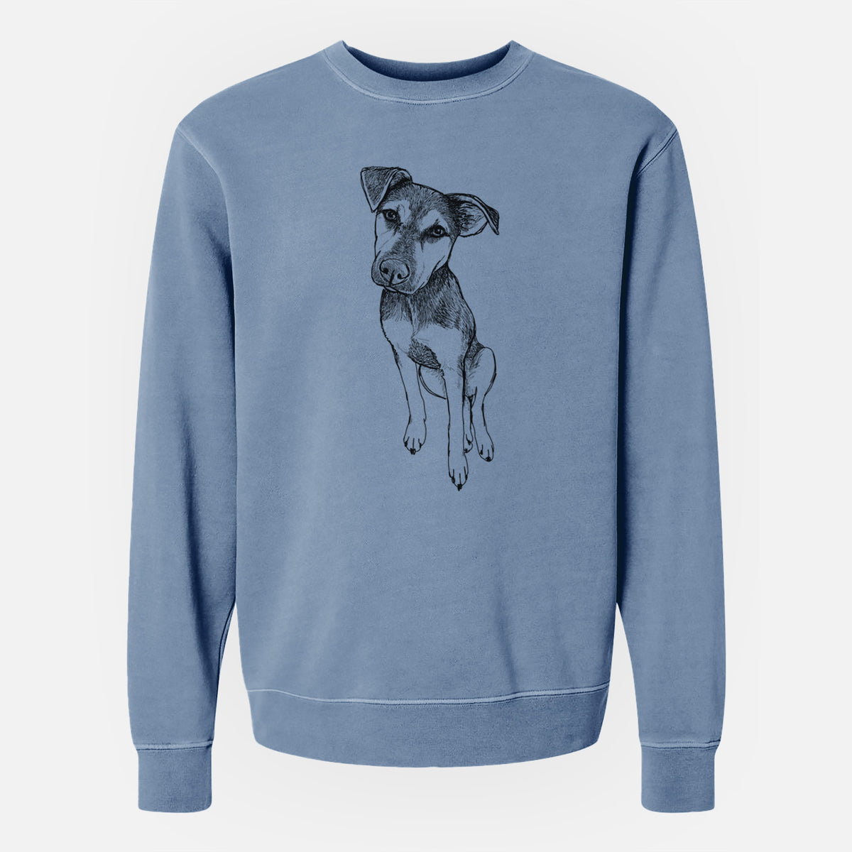 Doodled Tuesday the Mixed Breed - Unisex Pigment Dyed Crew Sweatshirt