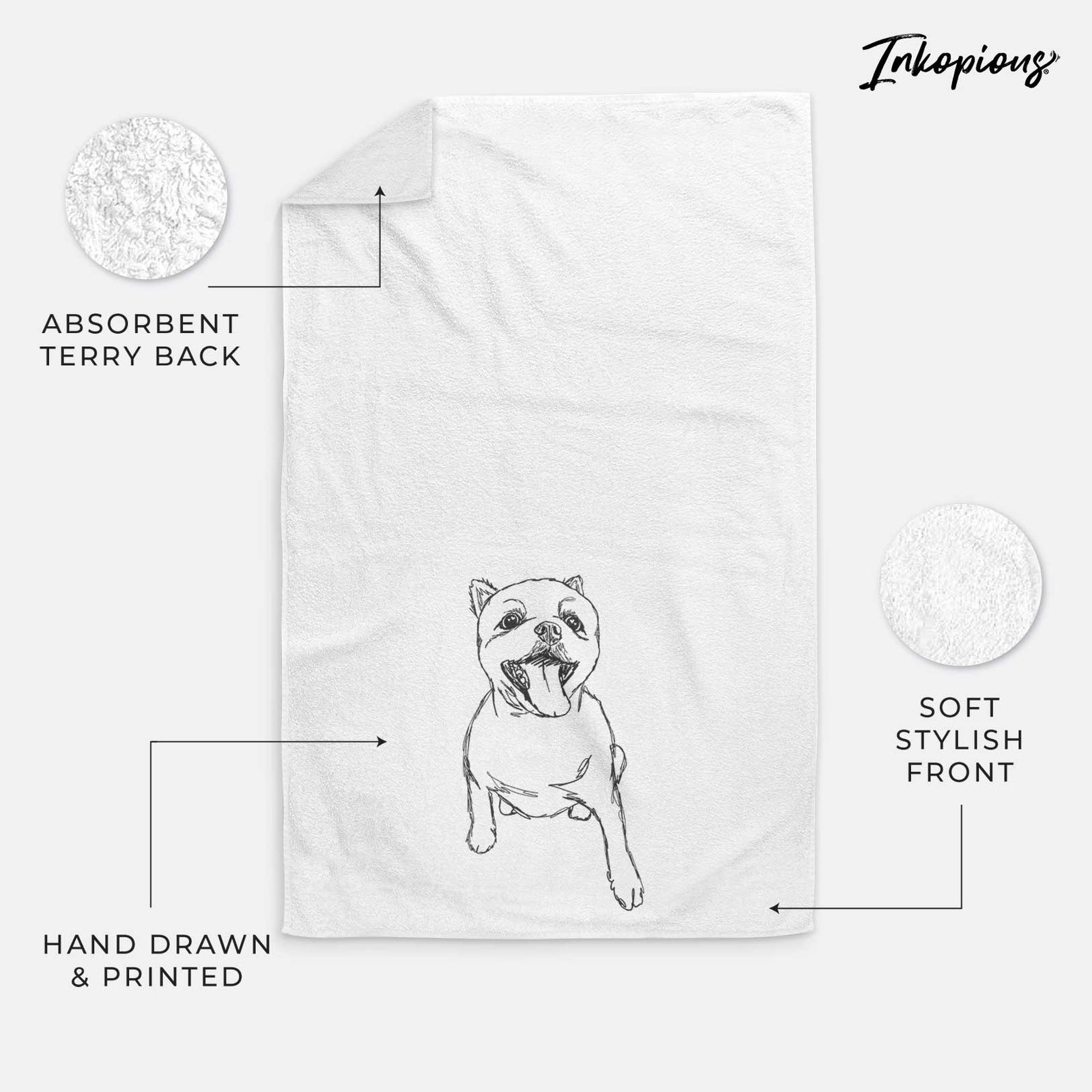 Doodled Tuna the Pomeranian Decorative Hand Towel