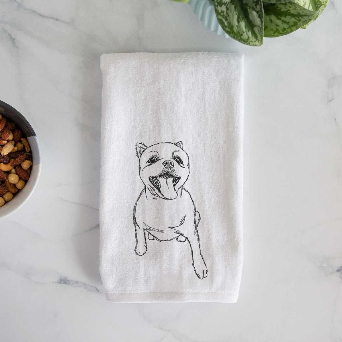 Doodled Tuna the Pomeranian Decorative Hand Towel