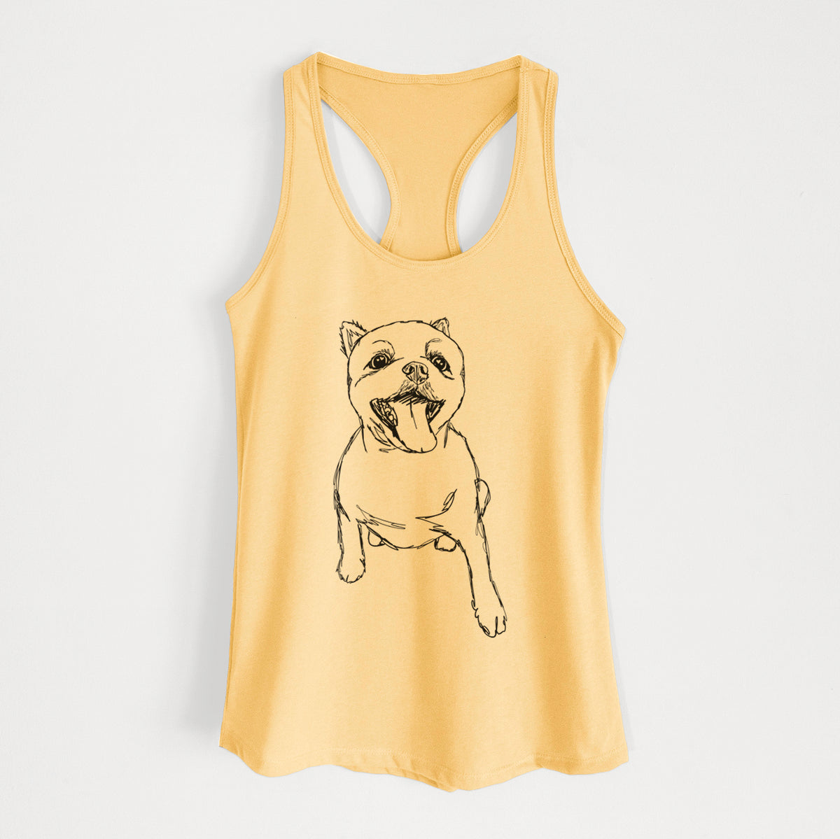 Doodled Tuna the Pomeranian - Women's Racerback Tanktop