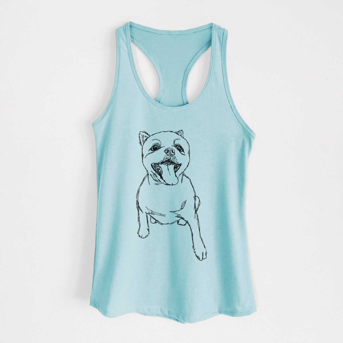 Doodled Tuna the Pomeranian - Women&#39;s Racerback Tanktop