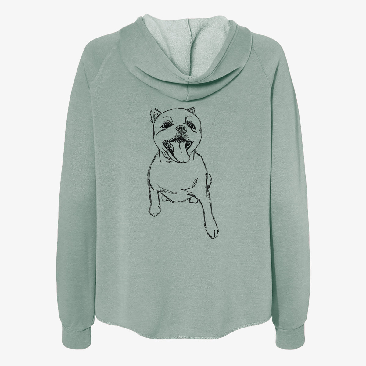 Doodled Tuna the Pomeranian - Women's Cali Wave Zip-Up Sweatshirt