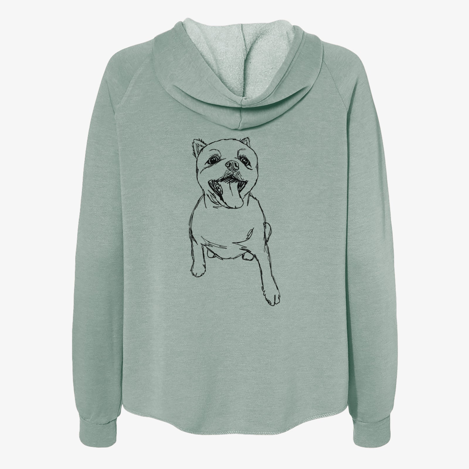 Doodled Tuna the Pomeranian - Women's Cali Wave Zip-Up Sweatshirt