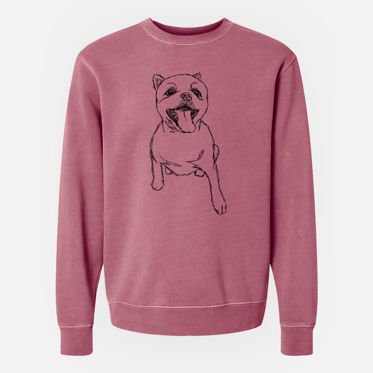 Doodled Tuna the Pomeranian - Unisex Pigment Dyed Crew Sweatshirt