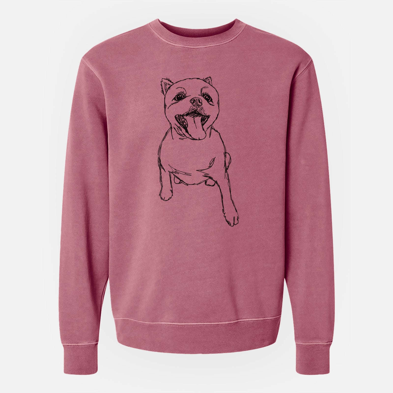 Doodled Tuna the Pomeranian - Unisex Pigment Dyed Crew Sweatshirt