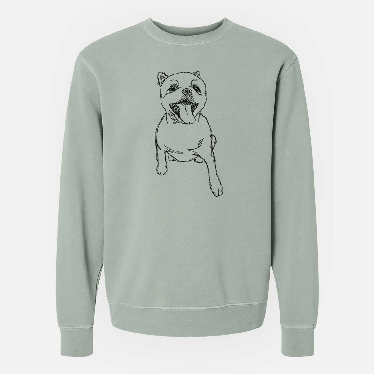 Doodled Tuna the Pomeranian - Unisex Pigment Dyed Crew Sweatshirt